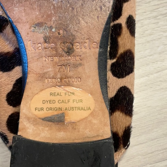 Kate Spade Cece Too Calf Hair Leopard Print Mules Brown Black - Size 7 Medium - Picture 13 of 16